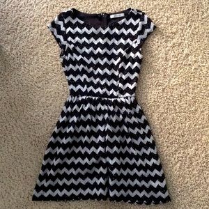 Black and gray cap sleeve dress, size S